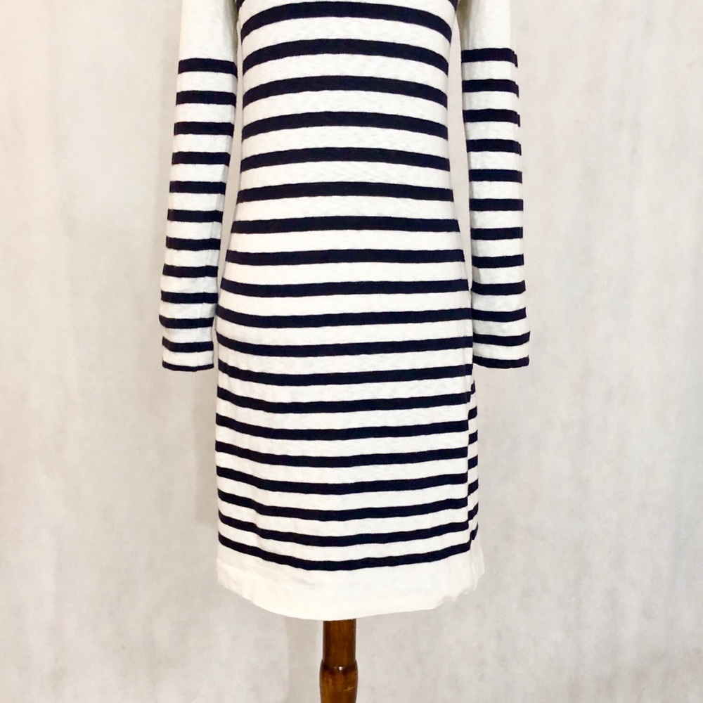 CELINE Striped Cotton Long Sleeve Mini Dress - Picture 6 of 7